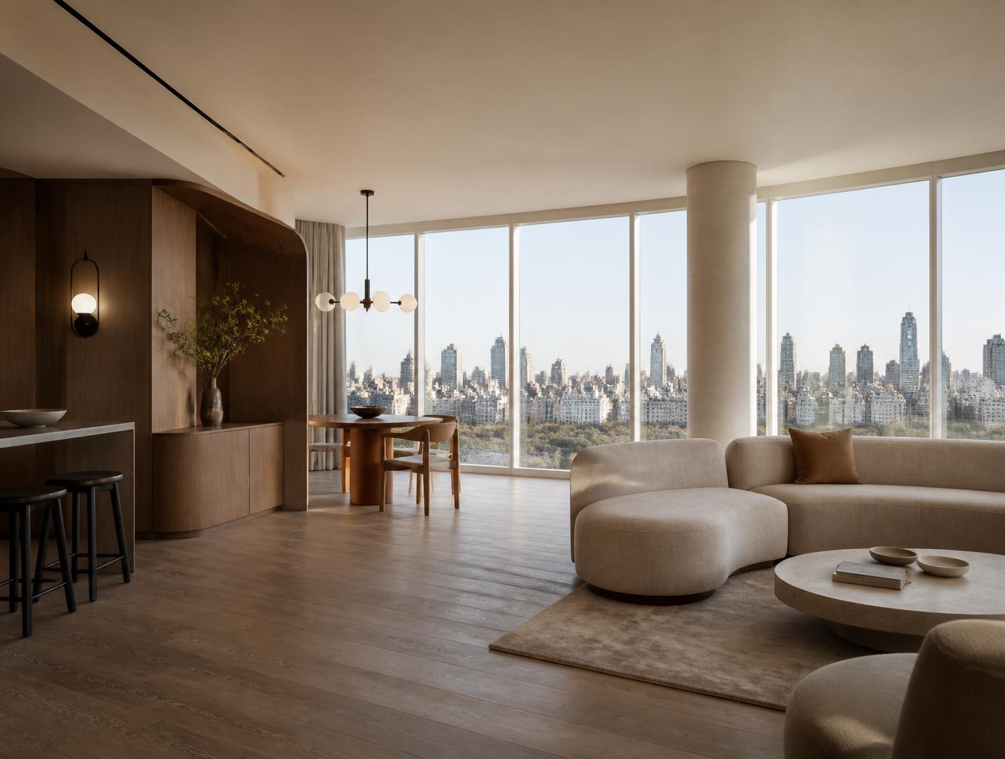 Apartment living space, representative interior